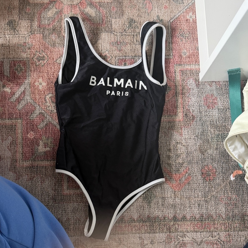 Balmain Black and White Swimsuit